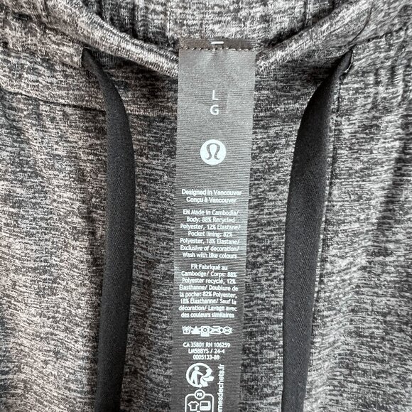 Lululemon Men's Size Large Heathered Grey Soft Jersey Jogger Pants Athleisure - Picture 5 of 12